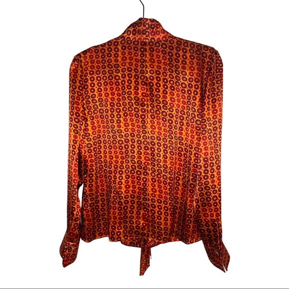 Vintage Neiman Marcus Silk Tie Neck Blouse - Picture 2 of 2